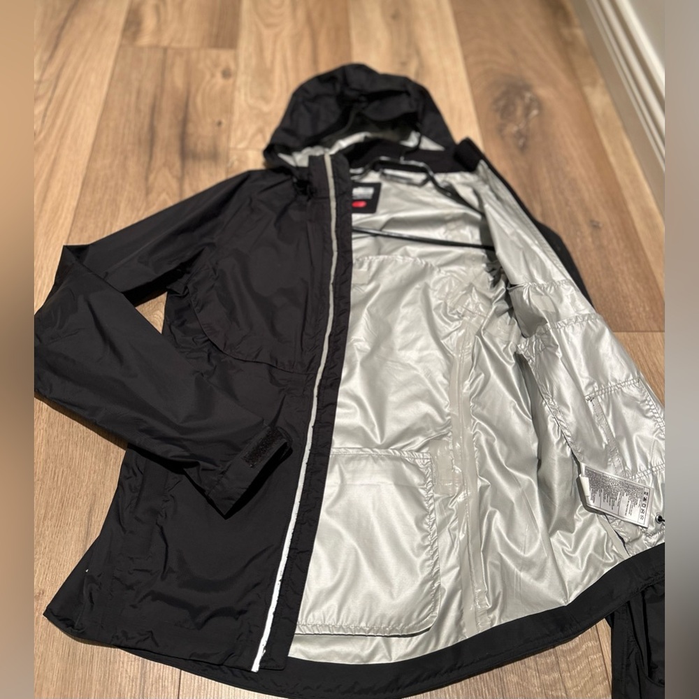 Nike Fit Storm Black Hooded Jacket with Silver Lining
